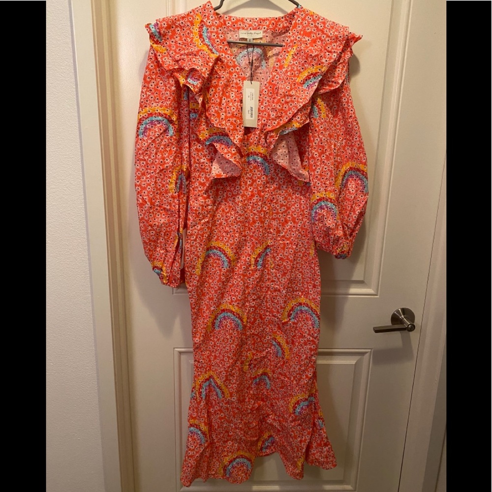 Red happy medixi dress